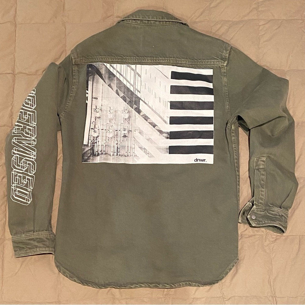 Zara dnwr. Green Denim Graphic Jacket